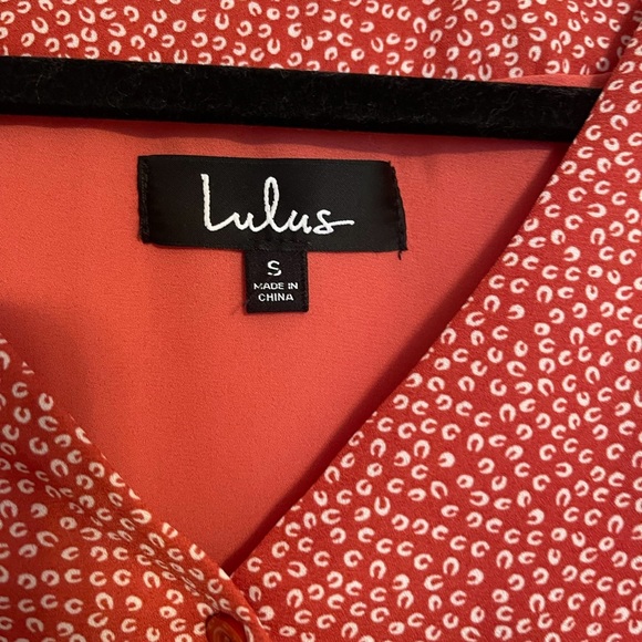Lulus - Castana Rust Red Print Button Up Dress - Picture 5 of 6